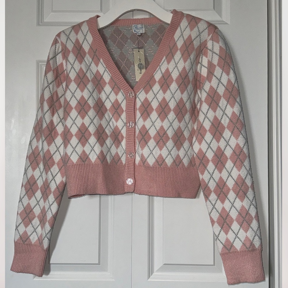 Kate Argyle Cropped Cardigan Blue Rain x Francesca’s